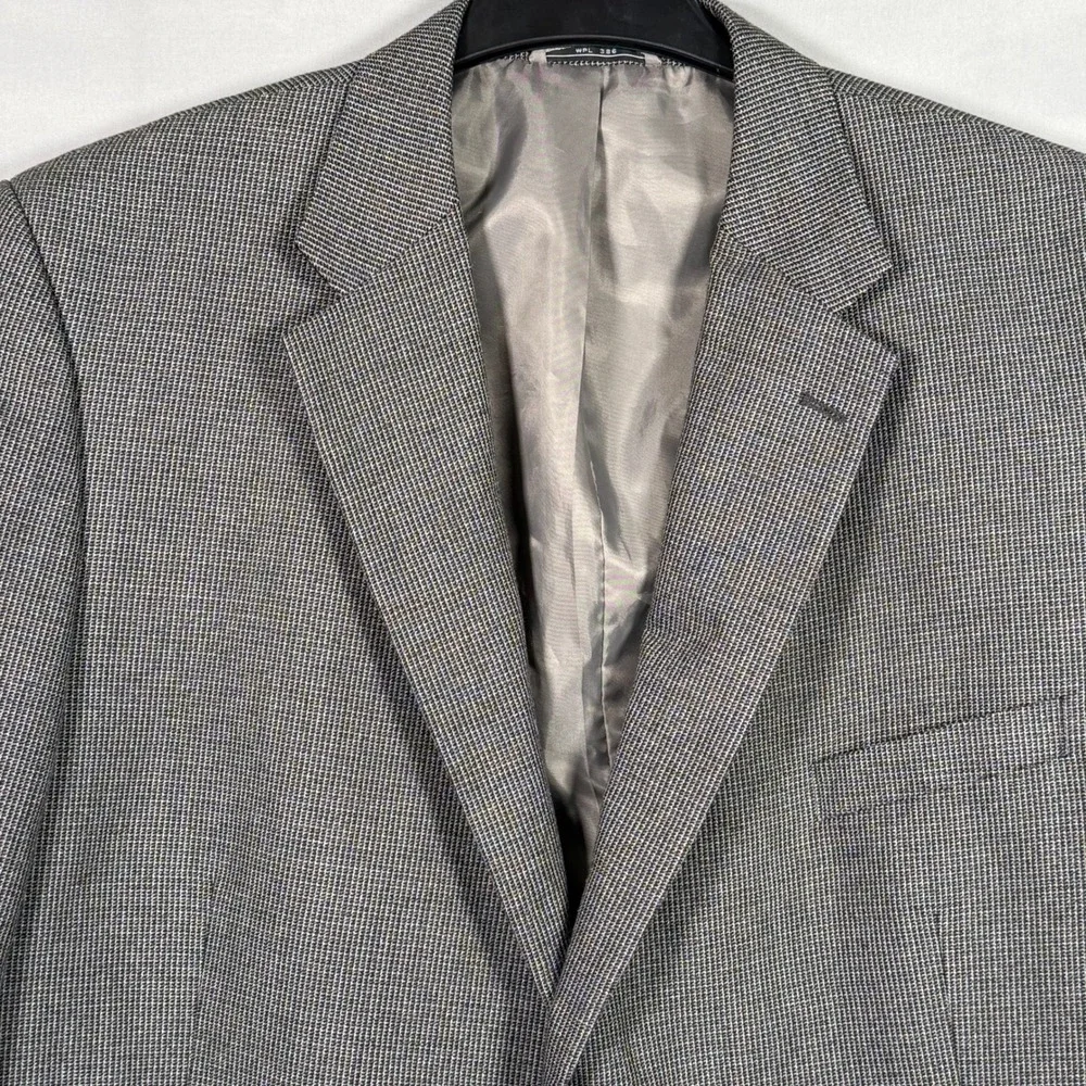 Bert Pulitzer Men's 48 Regular Blazer Jacket Houndstooth Gray Professional‎